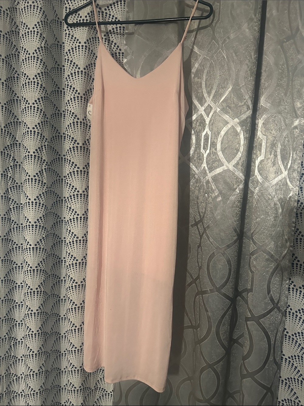 Slip Midi Dress in Light Pink - Elegant Women's Dress Sz M